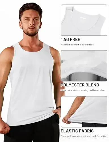 TACVASEN Men's Workout Tank Tops Sleeveless UPF 50+ Summer Sun Shirts Quick Dry for Running Swim Gym Beach - 5
