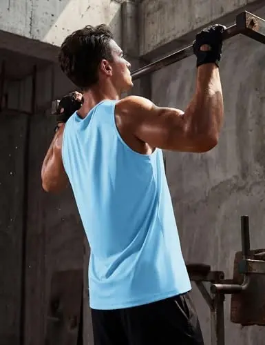 TACVASEN Men's Workout Tank Tops Sleeveless UPF 50+ Summer Sun Shirts Quick Dry for Running Swim Gym Beach - 4