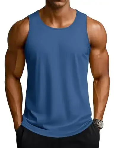 TACVASEN Men's Workout Tank Tops Sleeveless UPF 50+ Summer Sun Shirts Quick Dry for Running Swim Gym Beach - TACVASEN