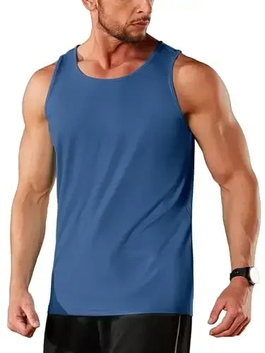 TACVASEN Men's Workout Tank Tops Sleeveless UPF 50+ Summer Sun Shirts Quick Dry for Running Swim Gym Beach - TACVASEN (1)
