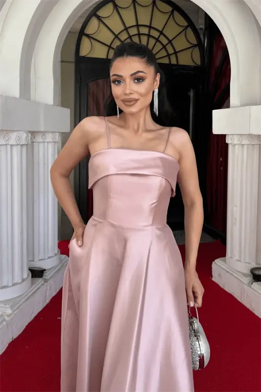 Тафтовое атласное платье-майка - КРЕМ - 3