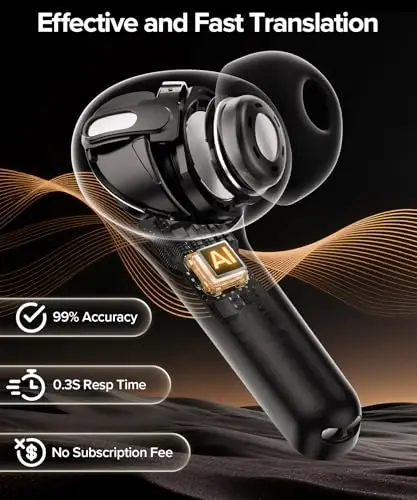 TAGRY Bluetooth Headphones True Wireless Earbuds 60H Playback LED Power Display Earphones with Wireless Charging Case IPX5 Waterproof in-Ear Ear buds with Mic for TV Smart Phone Laptop Computer Sports - 5