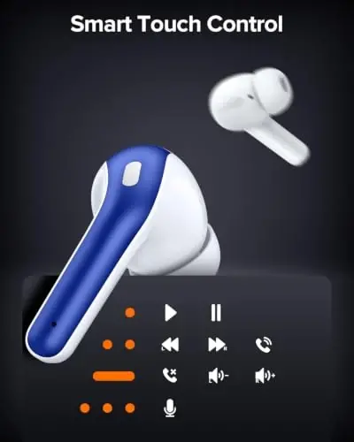 TAGRY Bluetooth Headphones True Wireless Earbuds 60H Playback LED Power Display Earphones with Wireless Charging Case IPX5 Waterproof in-Ear Ear buds with Mic for TV Smart Phone Laptop Computer Sports - 5