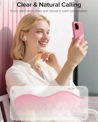 TAGRY Bluetooth Headphones True Wireless Earbuds 60H Playback LED Power Display Earphones with Wireless Charging Case IPX5 Waterproof in-Ear Ear buds with Mic for TV Smart Phone Laptop Computer Sports - 5