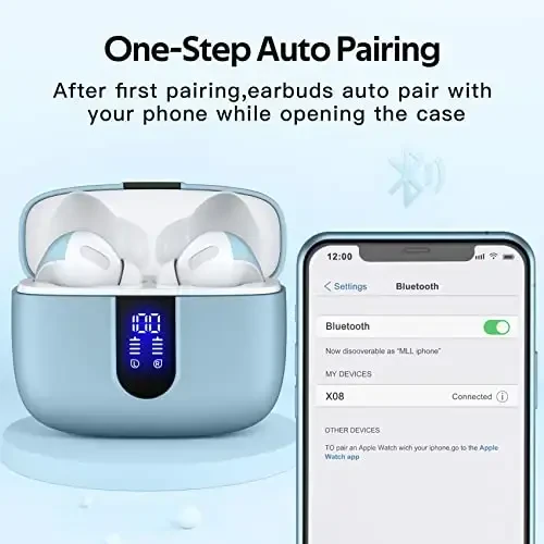 TAGRY Bluetooth minigarnituralari Haqiqiy simsiz quloqchinlar 60 soat ijro etish LED quvvat displeyi simsiz zaryadlash qutisi bilan IPX5 suv o‘tkazmaydigan quloq ichidagi televizor smartfoni noutbuk kompyuteri sporti uchun mikrofonli quloqchinlar - 5