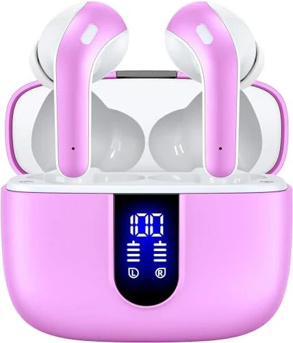 TAGRY Bluetooth-наушники Беспроводные наушники True Wireless 60 часов воспроизведения LED-дисплей питания Наушники с беспроводной зарядкой IPX5 Водонепроницаемые внутриканальные наушники с микрофоном для телевизора смартфона ноутбука компьютера Спорт - TAGRY