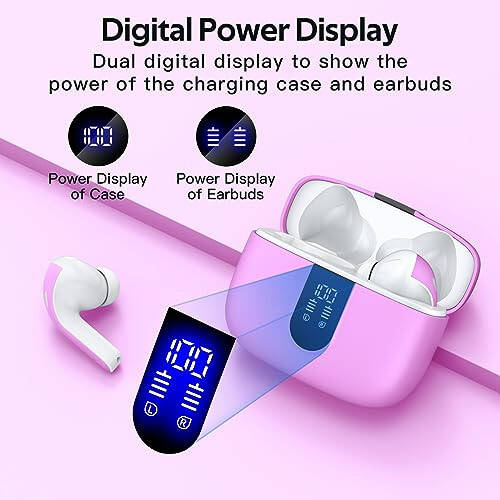 TAGRY Bluetooth Quloqchinlari Haqiqi Simsiz Quloqchinlar 60 soat Davom etadigan O'yin LED Quvvat Displeyli Quloqchinlar Simsiz Zaryadlovchi Qutisi bilan IPX5 Su o'tkazmaydigan Quloq ichiga Quloqchinlar Mikrofonli TV Smartfon Noutbuk Kompyuter Sport - 2