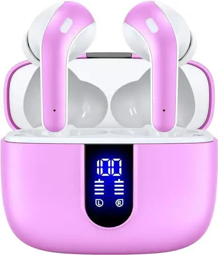 TAGRY Bluetooth Quloqchinlari Haqiqi Simsiz Quloqchinlar 60 soat Davom etadigan O'yin LED Quvvat Displeyli Quloqchinlar Simsiz Zaryadlovchi Qutisi bilan IPX5 Su o'tkazmaydigan Quloq ichiga Quloqchinlar Mikrofonli TV Smartfon Noutbuk Kompyuter Sport - 1