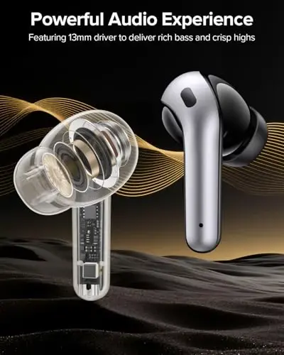 TAGRY Bluetooth Quloqchinlari Haqiqi Simsiz Quloqchinlar 60 soat O'ynash LED Quvvat Displeyli Quloqchinlar Simsiz Zaryadlash Qutisi bilan IPX5 Su O'tkazmaydigan Quloq ichidagi Quloqchinlar Mikrofonli TV Smartfon Noutbuk Kompyuter Sport uchun - 3