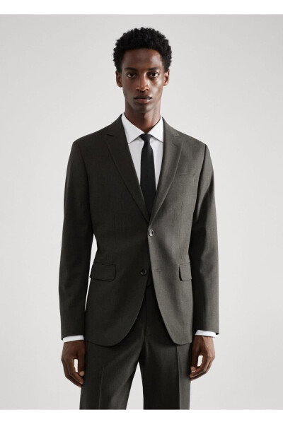 Tailored Blazer in Stretch Fabric with Pinstripe - MANGO MAN