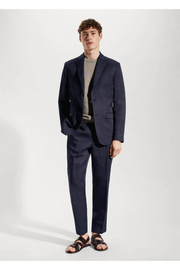 Tailored Linen Suit Blazer - 2