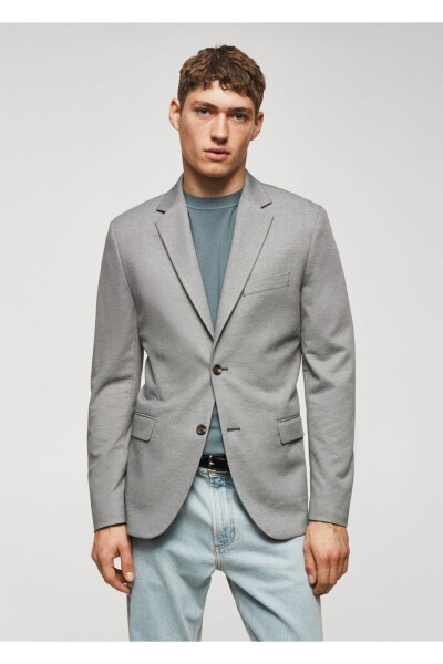 Tailored mini textured blazer jacket - 1