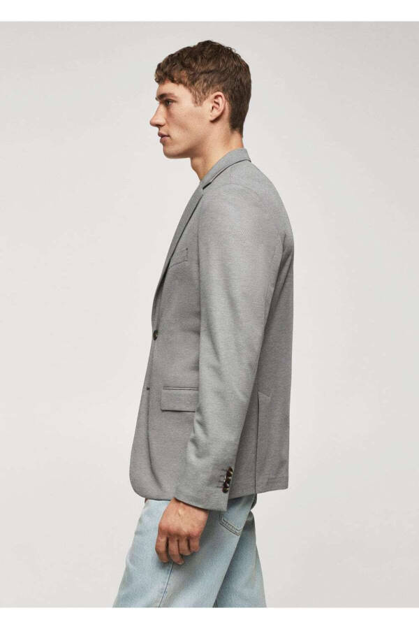 Tailored mini textured blazer jacket - 5