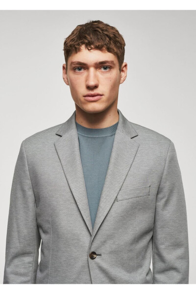 Tailored mini textured blazer jacket - 8