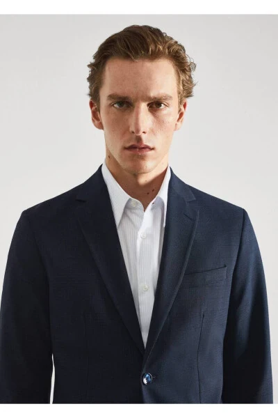 Tailored Stretch-Fabric Blazer With Motif - 5