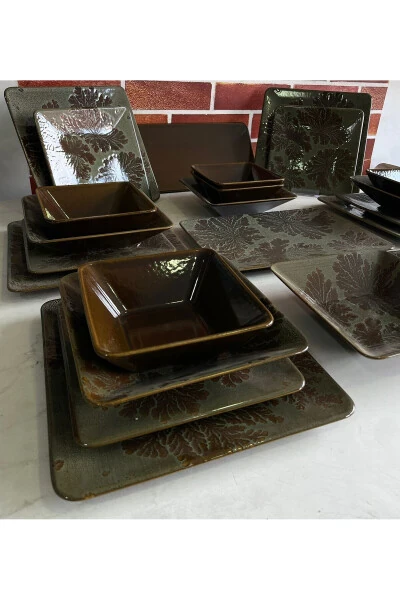 Takım Yemek Siera 26 Parça Reaktif Luster Kahve - KERAMIKA