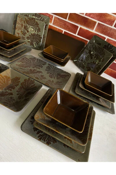 Takım Yemek Siera 26 Parça Reaktif Luster Kahve - KERAMIKA (1)