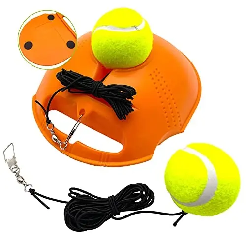 TaktZeit Tennis Trainer Rebound Baseboard Self Training Equipment Rebounder with 2 String Tennis Balls - 6