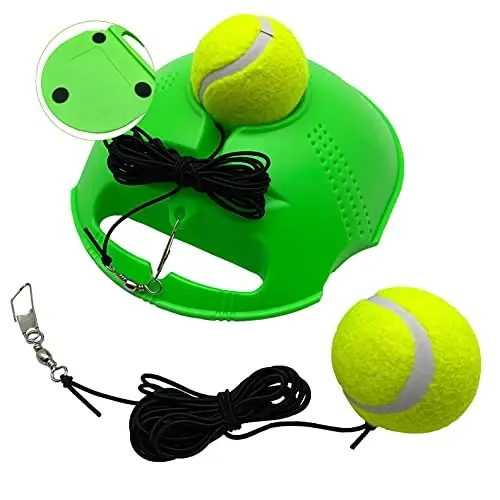 TaktZeit Tennis Trainer Rebound Baseboard Self Training Equipment Rebounder with 2 String Tennis Balls - 6