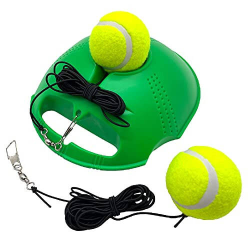 TaktZeit Tennis Trainer Rebound Baseboard Self Training Equipment Rebounder with 2 String Tennis Balls - 1