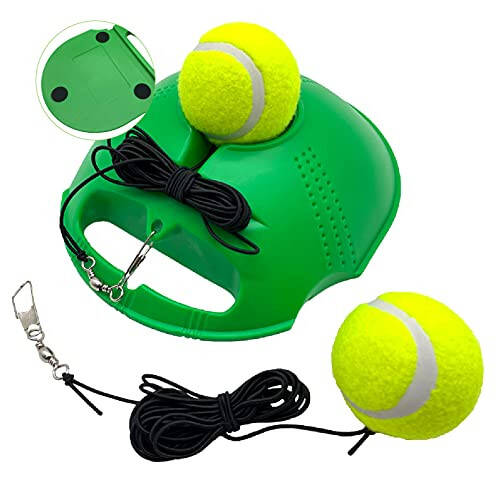 TaktZeit Tennis Trainer Rebound Baseboard Self Training Equipment Rebounder with 2 String Tennis Balls - 6