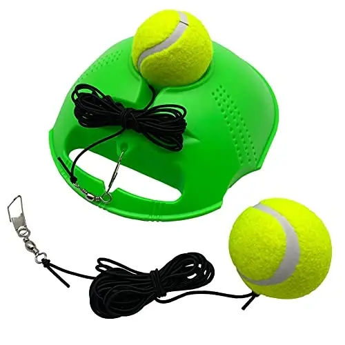 TaktZeit Tennis Trainer Rebound Baseboard Self Training Equipment Rebounder with 2 String Tennis Balls - 1