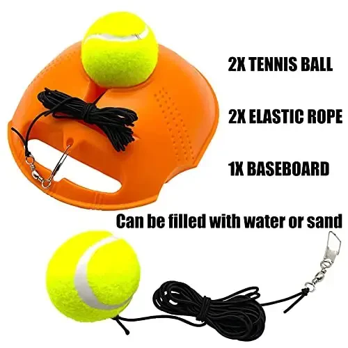 TaktZeit Tennis Trainer Rebound Baseboard Self Training Equipment Rebounder with 2 String Tennis Balls - 7
