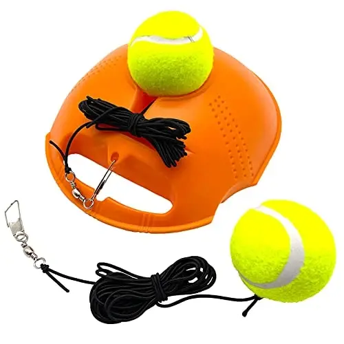 TaktZeit Tennis Trainer Rebound Baseboard Self Training Equipment Rebounder with 2 String Tennis Balls - 1