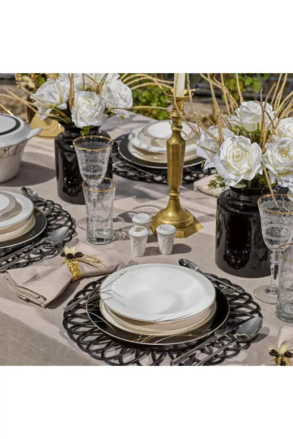Talisman Dinner Set 60 Pieces Black - 4