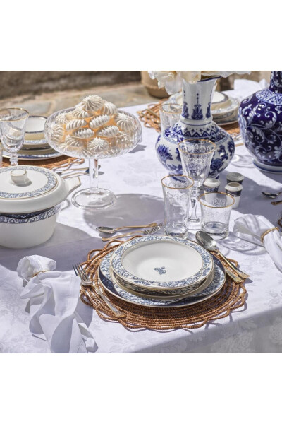 Talisman Lace Dinner Set 60 Pieces - Navy Blue - 2