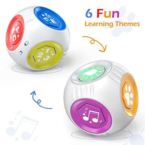 Talkfun Bilingual Cube Learning Toy for 1+ Year Old Boy Girl Gift, Musical Developmental Baby Toy 12-18 Month, Educational Toy for Toddler Age 1-2, First Christmas 1st Birthday Gifts for One Year Old - 2