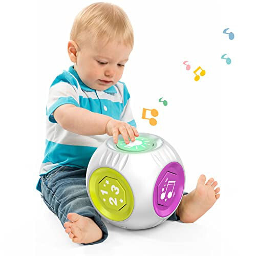 Talkfun Ikki Tilli Kub Örganish O'yinchoqi 1 yoshdan katta O'g'il Qizga Sovg'a, Musiqiy Rivojlanish Bolalar O'yinchoqi 12-18 Oy, 1-2 yoshli Bolajonlar Uchun Ta'lim O'yinchoqi, Birinchi Ro'zga' va 1-Yillik Tug'ilgan Kun Sovg'alari - 1