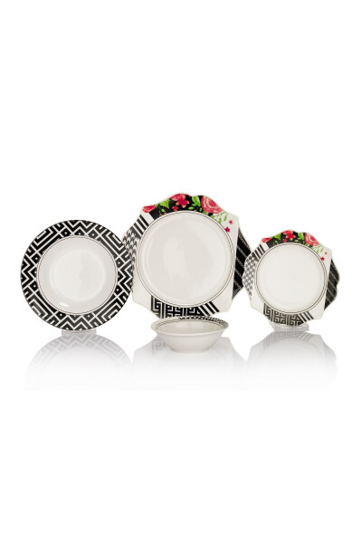 Talya Dinner Set 24 Pieces - Black - SCHAFER