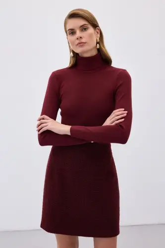 Tam Balıkçı Triko - Bordo-Bordo - 5