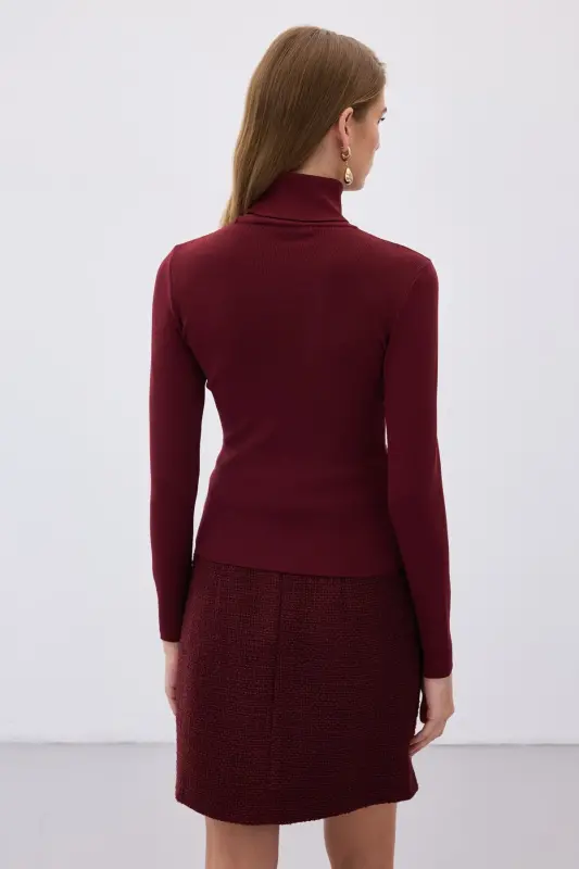 Tam Balıkçı Triko - Bordo-Bordo - 6