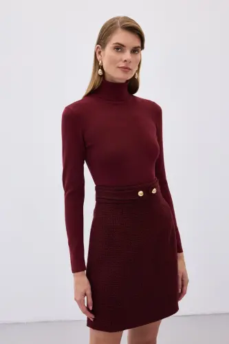 Tam Balıkçı Triko - Bordo-Bordo - SATEEN (1)