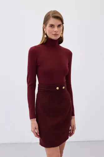 Tam Balıkçı Triko - Bordo - Bordo - 9