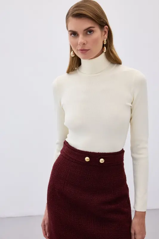 Tam Balıkçı Triko - Ekru-EKRU - SATEEN