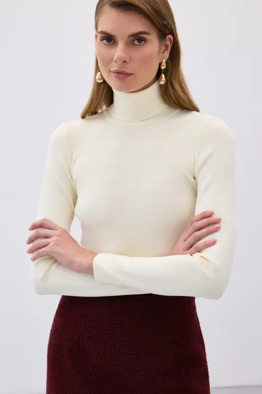 Tam Balıkçı Triko - Ekru-EKRU - 4