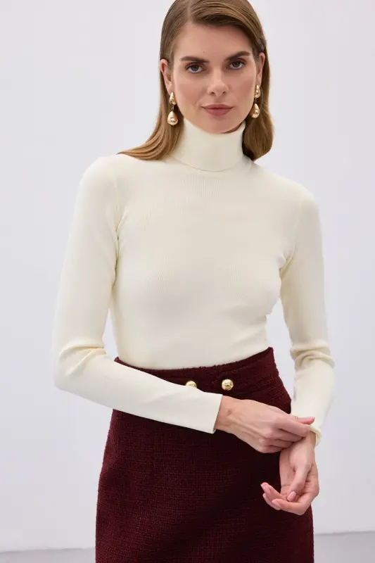 Tam Balıkçı Triko - Ekru-EKRU - 5