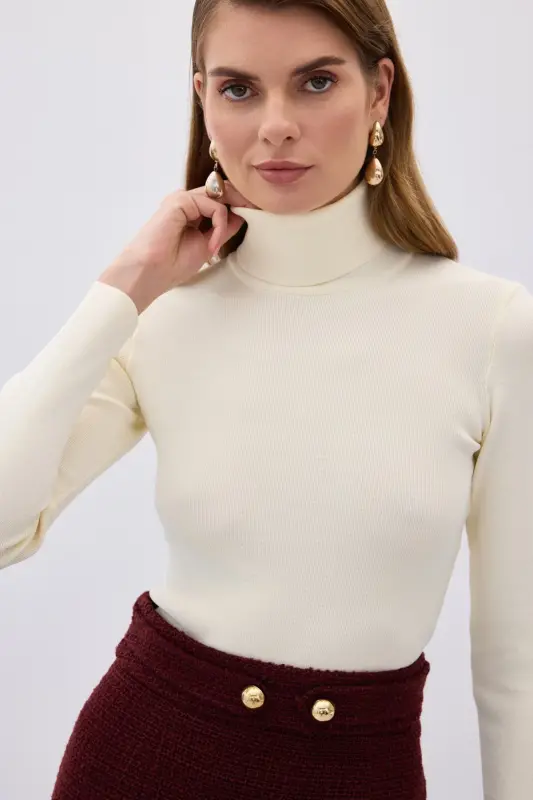 Tam Balıkçı Triko - Ekru-EKRU - 6