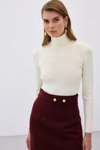 Tam Balıkçı Triko - Ekru-EKRU 