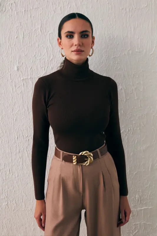 Tam Balıkçı Triko - Kahve-KAHVE - 2