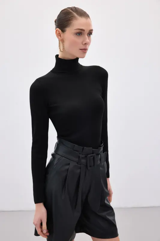 Tam Balıkçı Triko - Siyah-SİYAH - 1