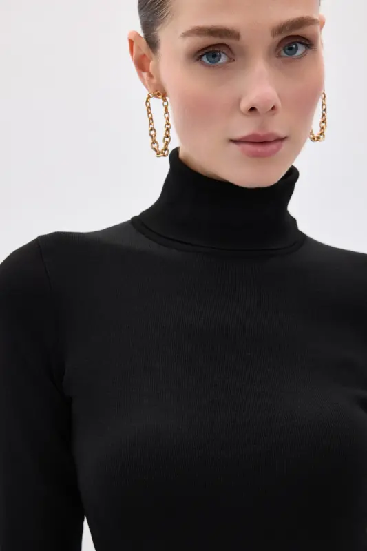 Tam Balıkçı Triko - Siyah-SİYAH - 4