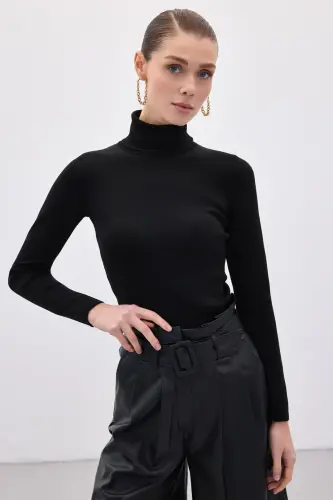 Tam Balıkçı Triko - Siyah-SİYAH - SATEEN (1)