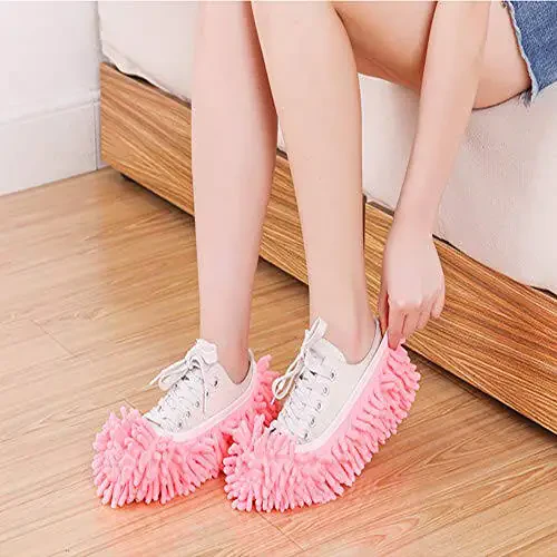 Tamicy Mop Slippers Shoes 5 Pairs (10 Pieces) - Microfiber Cleaning House Mop Slippers Floor Cleaning Tools Shoe Cover Soft Washable Reusable Microfiber Foot Socks Floor Cleaning Tools Shoe Cover - 4