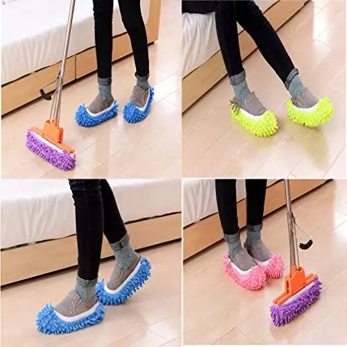 Tamicy Mop Terlik Ayakkabı 5 Çift (10 Adet) - Mikrofiber Temizlik Ev Mop Terlik Zemin Temizleme Aletleri Ayakkabı Kılıfı Yumuşak Yıkanabilir Tekrar Kullanılabilir Mikrofiber Ayak Çorapları Zemin Temizleme Aletleri Ayakkabı Kılıfı - 3