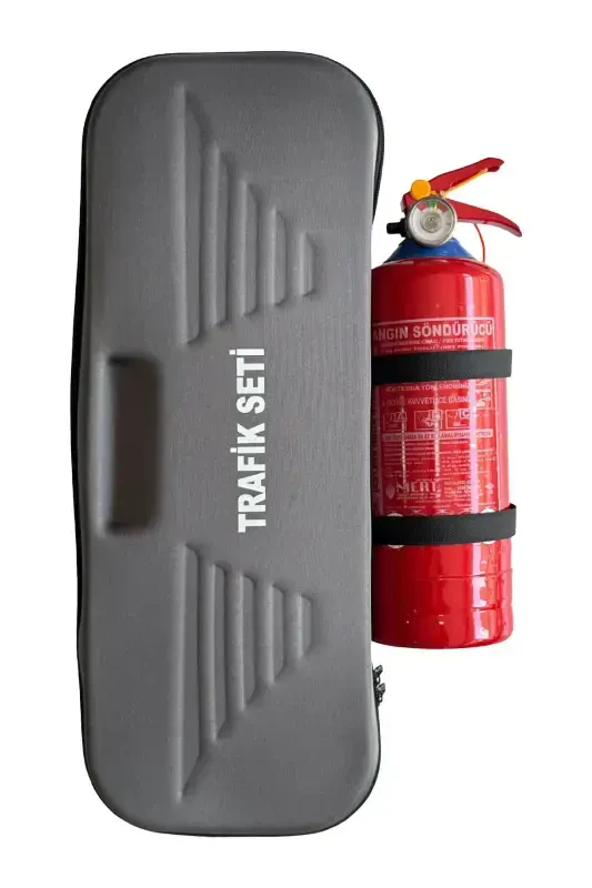 Tamir Kitli Gri Eva Trafik Seti Ve 1 Kg Yangın Tüpü 4 Yıl Etiket Tüvtürk Onaylı Araç Ilk Yardım Seti - 4