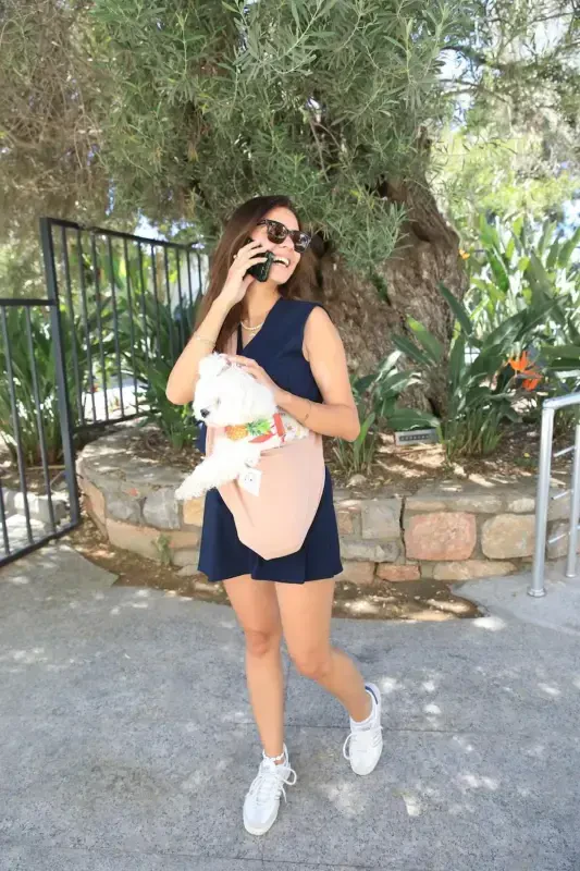 Tan Leather Dog Carrier (PET SLING) Baby Carrier-Beige - 3